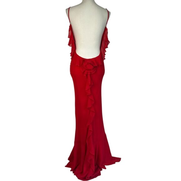 DELFI Lou Dress in Cherry Small New Womens Backless Maxi Gown - Picture 7 of 13